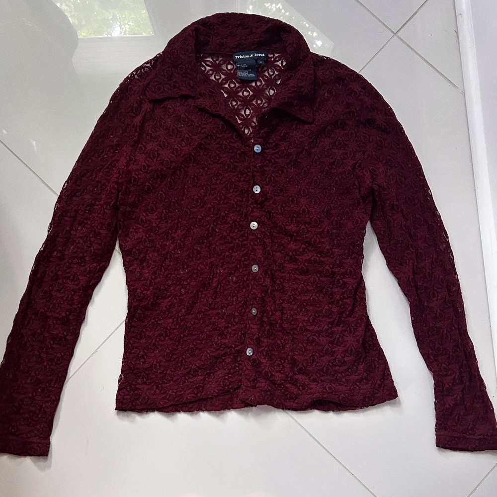 Red Lace Vintage Blouse